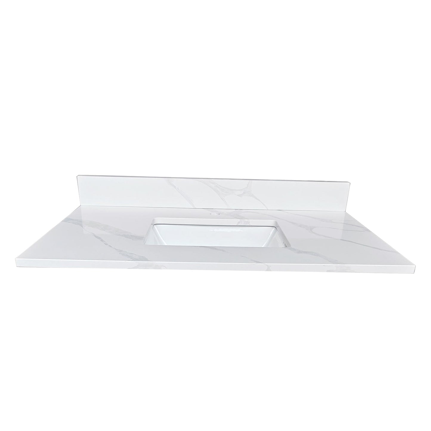37-inch Quartz Bathroom Vanity Top with Undermount Single Bowl