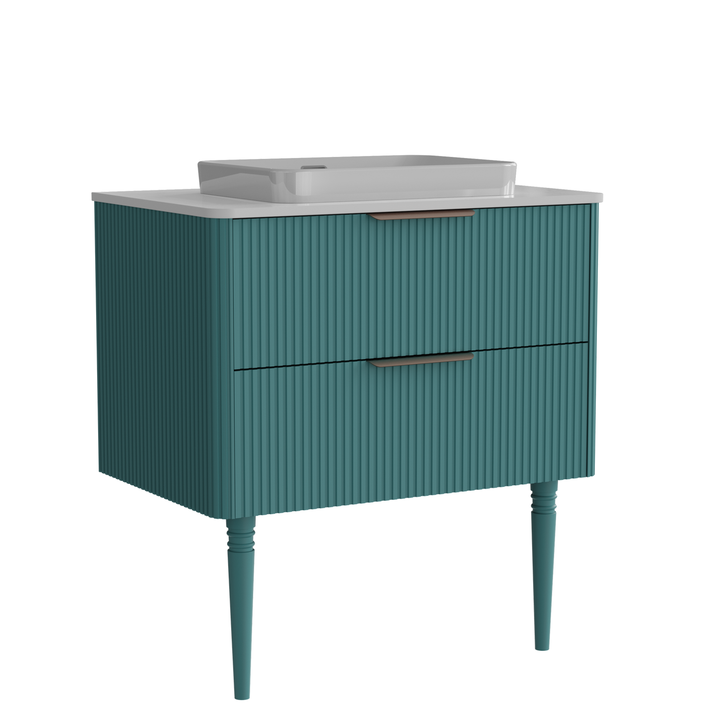 Elena Striped Aquamarine Bathroom Vanity Without Sink