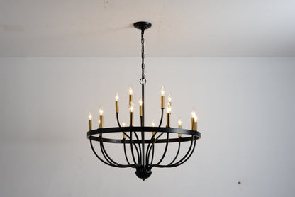 18-Light Industrial Iron Candle Chandelier