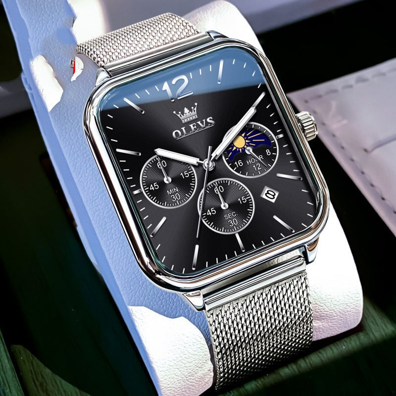 Oulishi Brand Watch With A Rectangular Dial