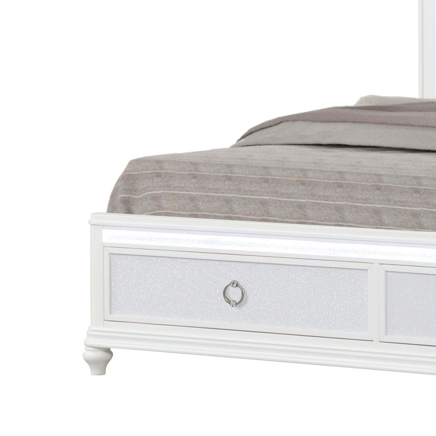 Abigale - Bed & LED Lighting And 2 Drawer Storage Footboard