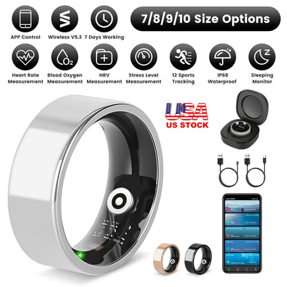 Smart Ring Health Tracker with Sleep & Fitness Monitoring