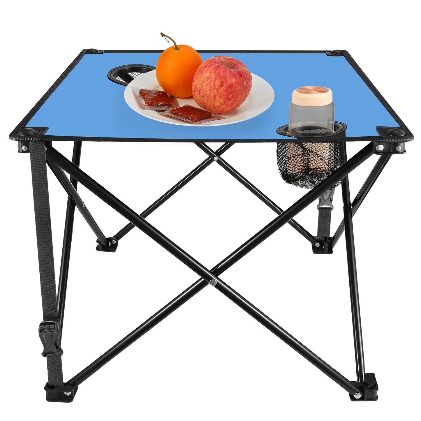 Portable Folding Camping Table with Cup Holders & Carry Bag