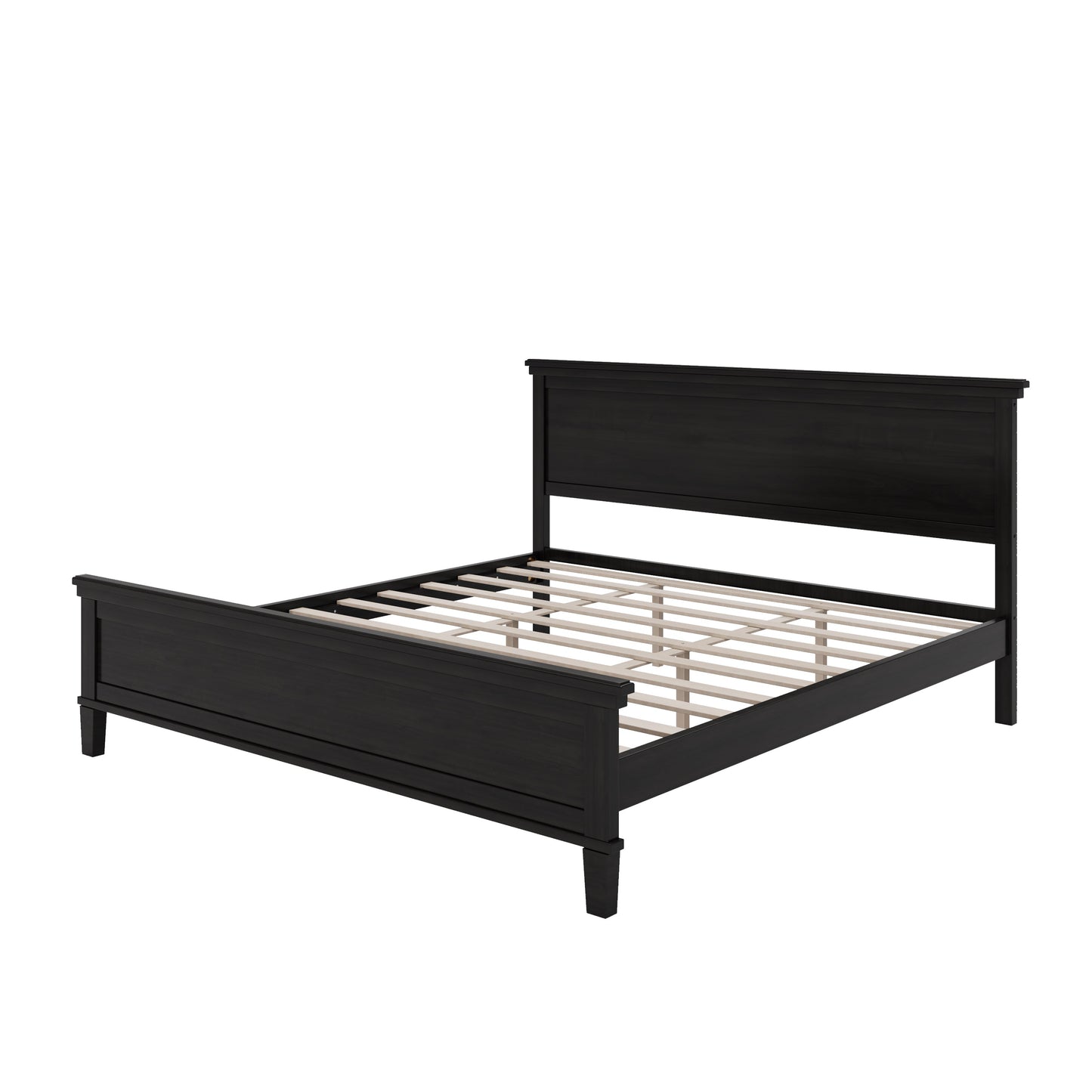 Mid-Century Modern Wood Platform Bed