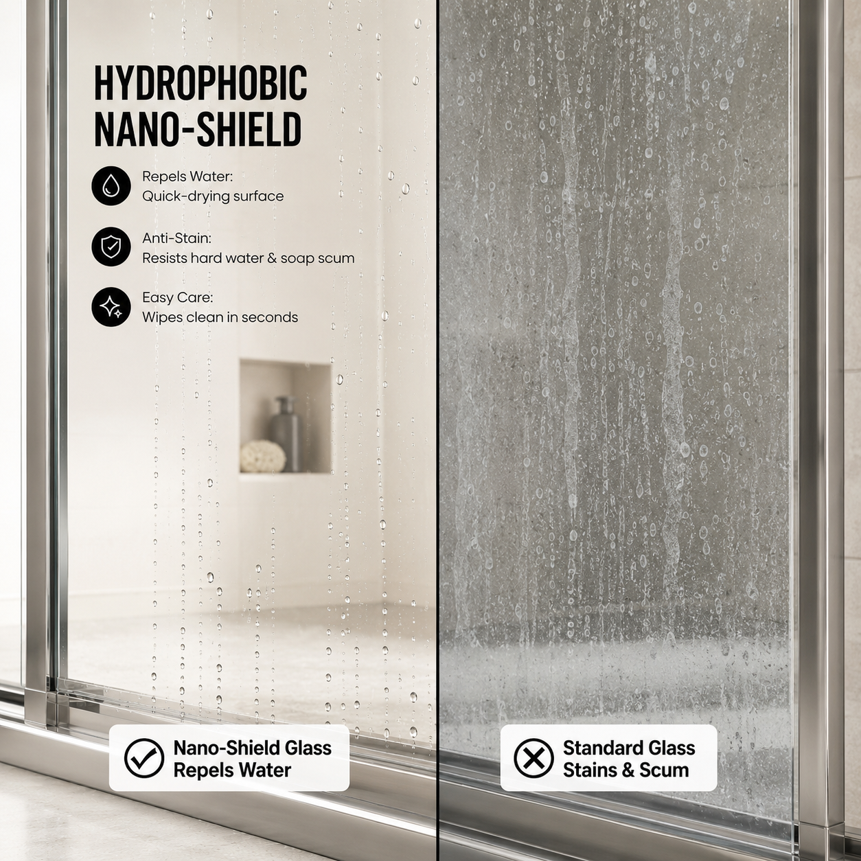 50-54" W x 72" H Framed Double Sliding Shower Door