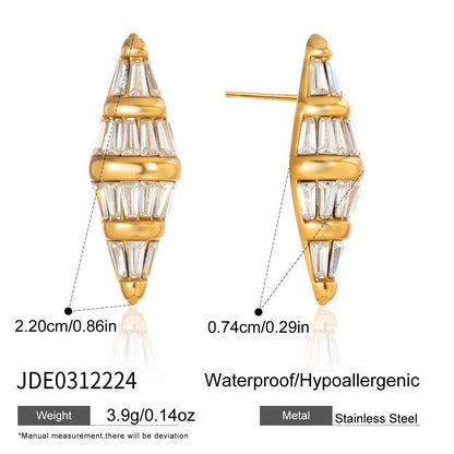 Diamond Shape Stud Earrings