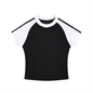 Contrast Stripes Bodycon Raglan  Sleeve T-Shirt