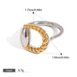 18K gold geometric shape with texture design trendy open ring