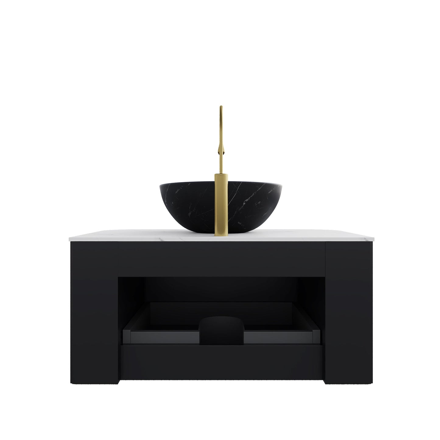DINA 30" Bathroom Vanity & Sink with Floating Curved Edges