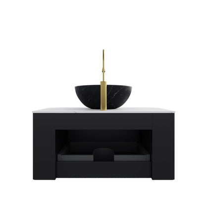 DINA 30" Bathroom Vanity & Sink with Floating Curved Edges