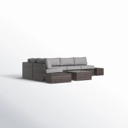 Wicker Sectional Seating Group With Cushions