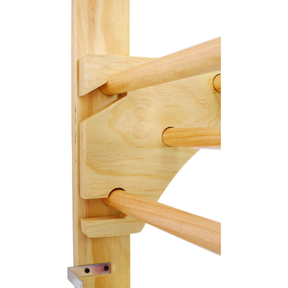 Swedish Ladder, Stall Bars Set For Physical Therapy & Gymnastics - Natural
