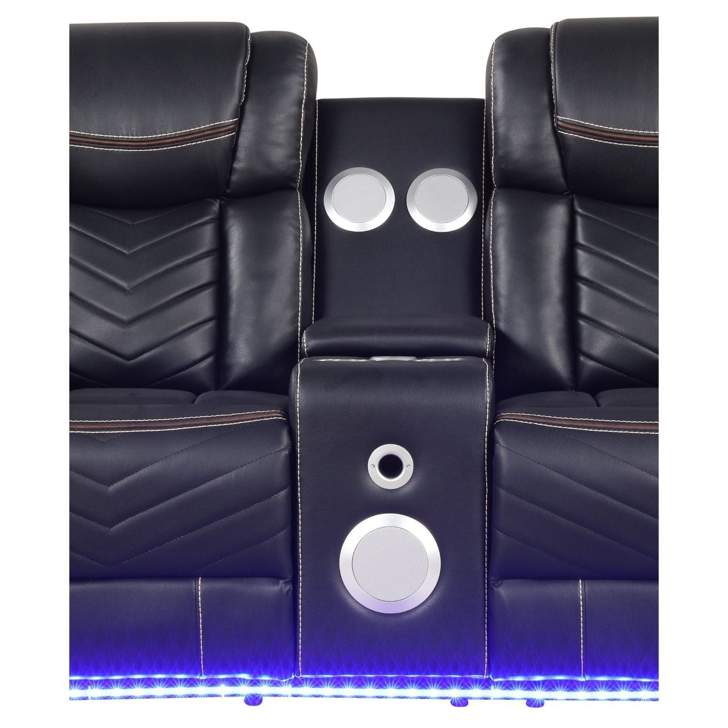 Challenger LED Power Recliner Loveseat With Console