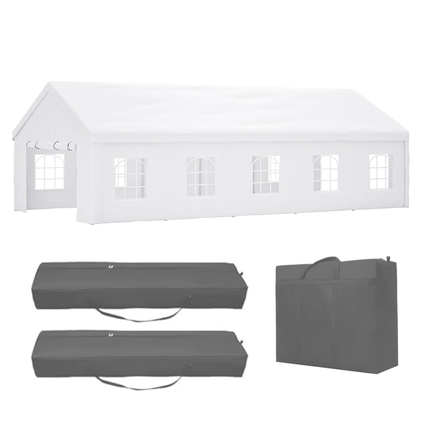 16x32 Ft Party Tent with Removable Sidewalls and Storage Bags