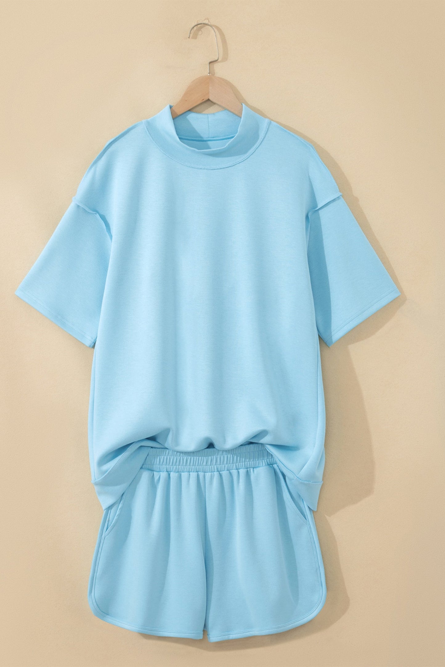 Sasha Seam Mock Oversize Tee Set