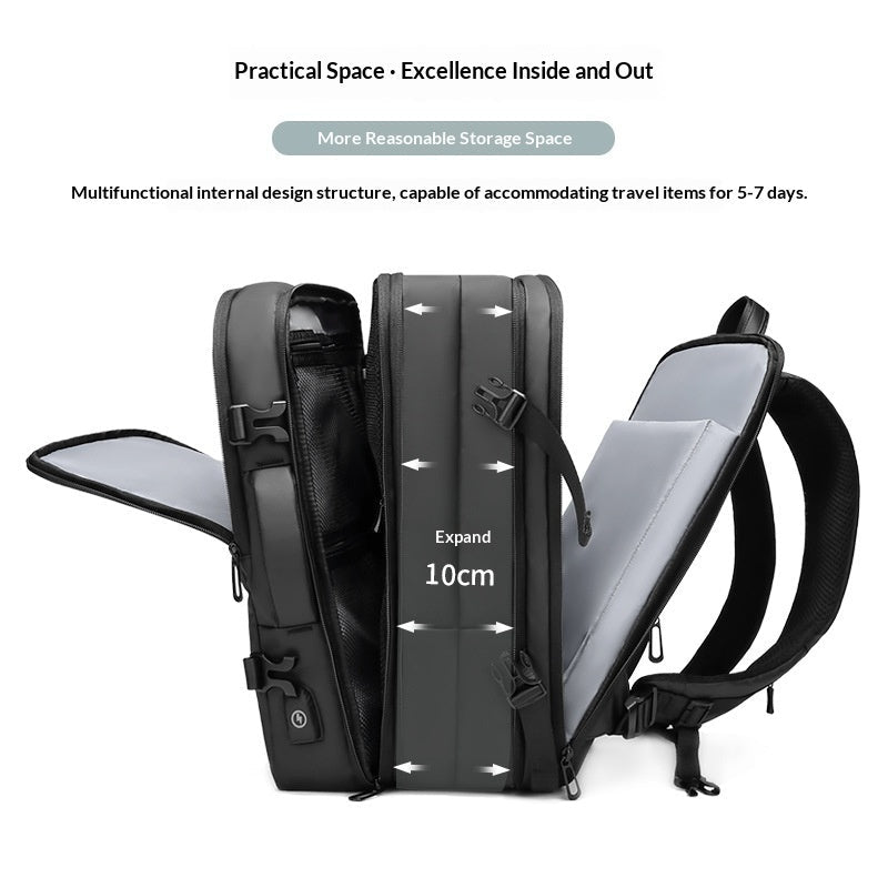 Large-Capacity Travel Duffel Expandable Multifunctional Laptop Backpack For Casual Use