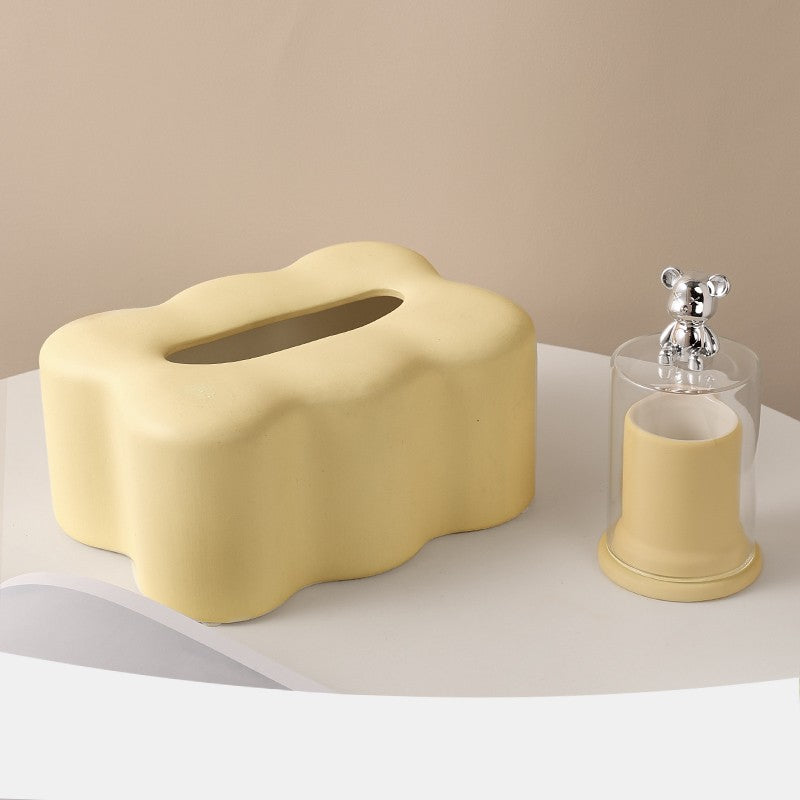 Creative Living Room Table End Table Storage Ceramic Extractor Box