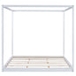 Wood Canopy Platform Bed With Support Legs And Airflow Slats