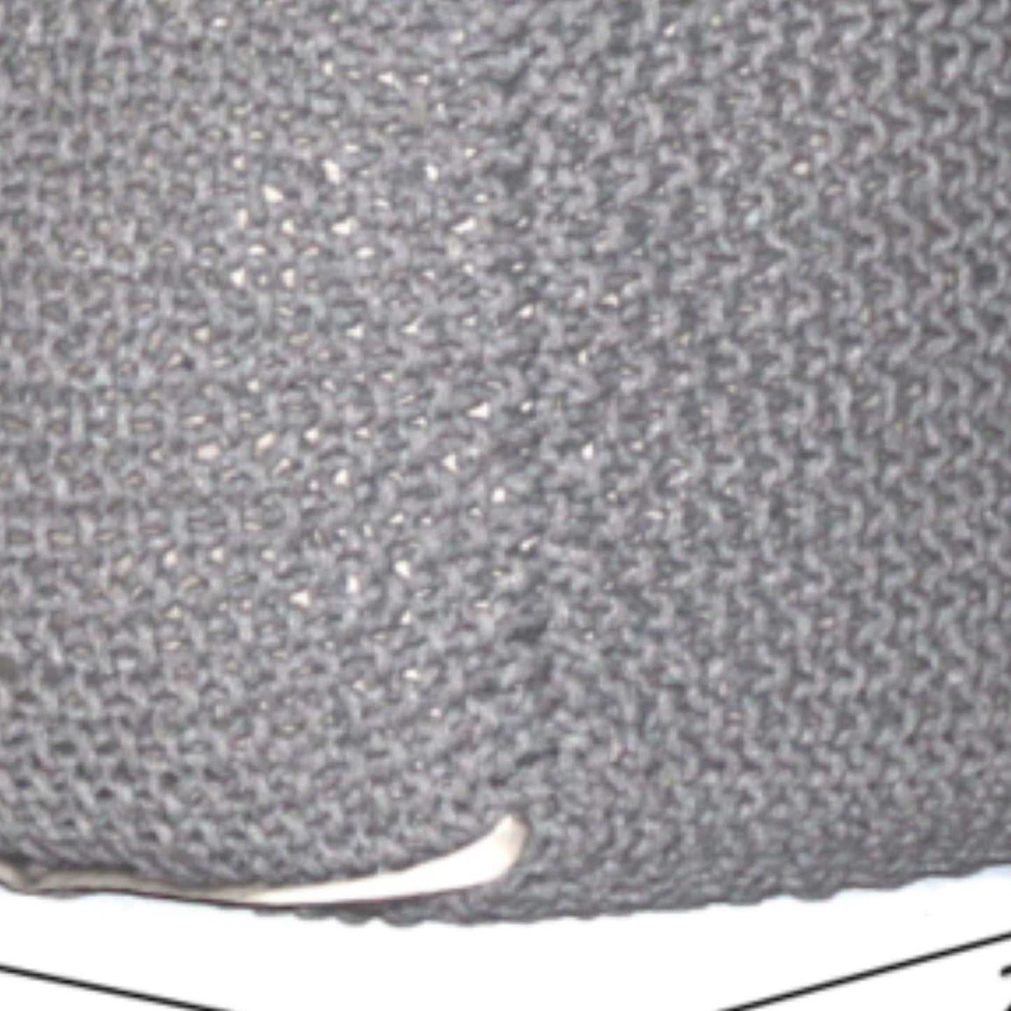Semi Rounded Pouf, Cable Knitted, Perfect Seating