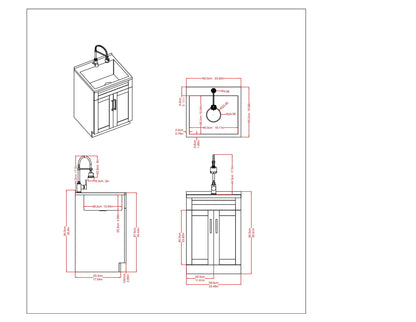 Hennessy - Deluxe Laundry Cabinet With Faucet And Stainless Steel Sink