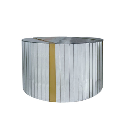 White Marble Pattern Round Coffee Table