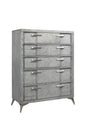 5 Drawer Chest Book Matched Veneers - Gray