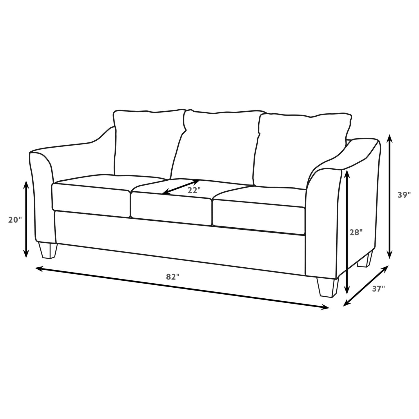 Alcazar - Arm Sofa - Sand