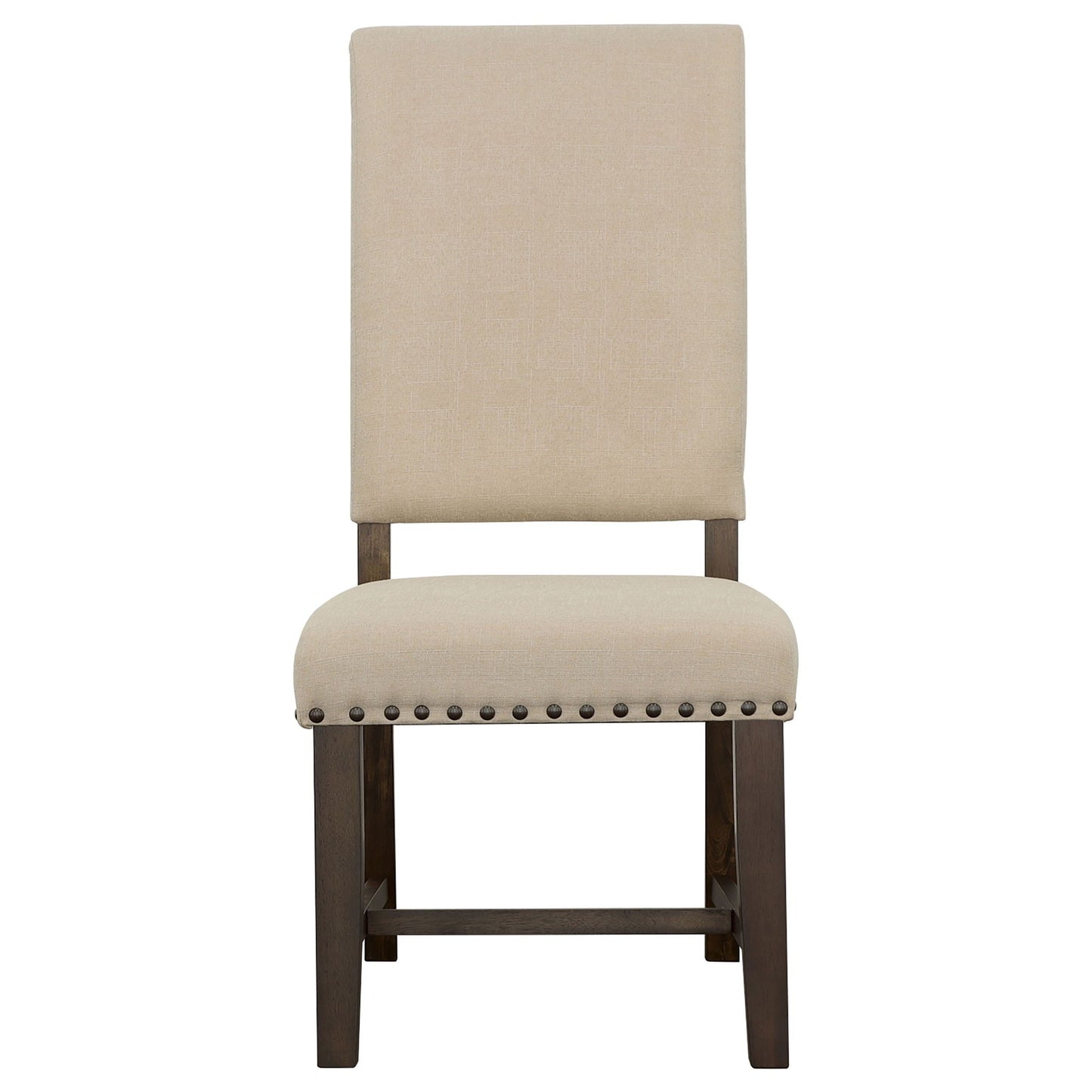 Upholstered Side Chair With Nailhead Accents (Set of 2) - Beige