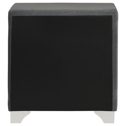 Melody Upholstered 2-drawer Nightstand Grey