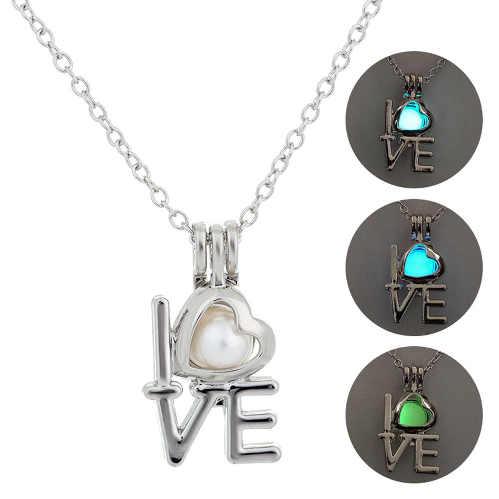 Personalized Valentine's Day LOVE Multi-color Luminous Necklace