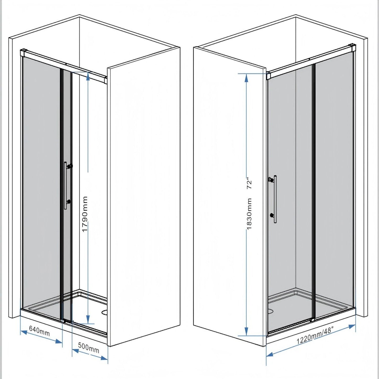 Frameless Single Sliding Shower Door