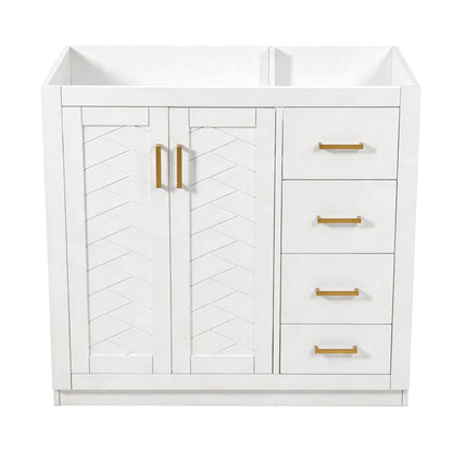 Retro Style Bathroom Vanity, 3 Drawers & Soft Closing Doors