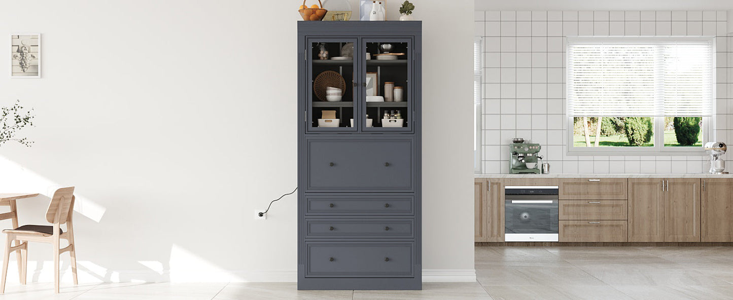 TOPMAX 36 x 16.5 x 78 Inch Freestanding Kitchen Pantry Storage Cabinet