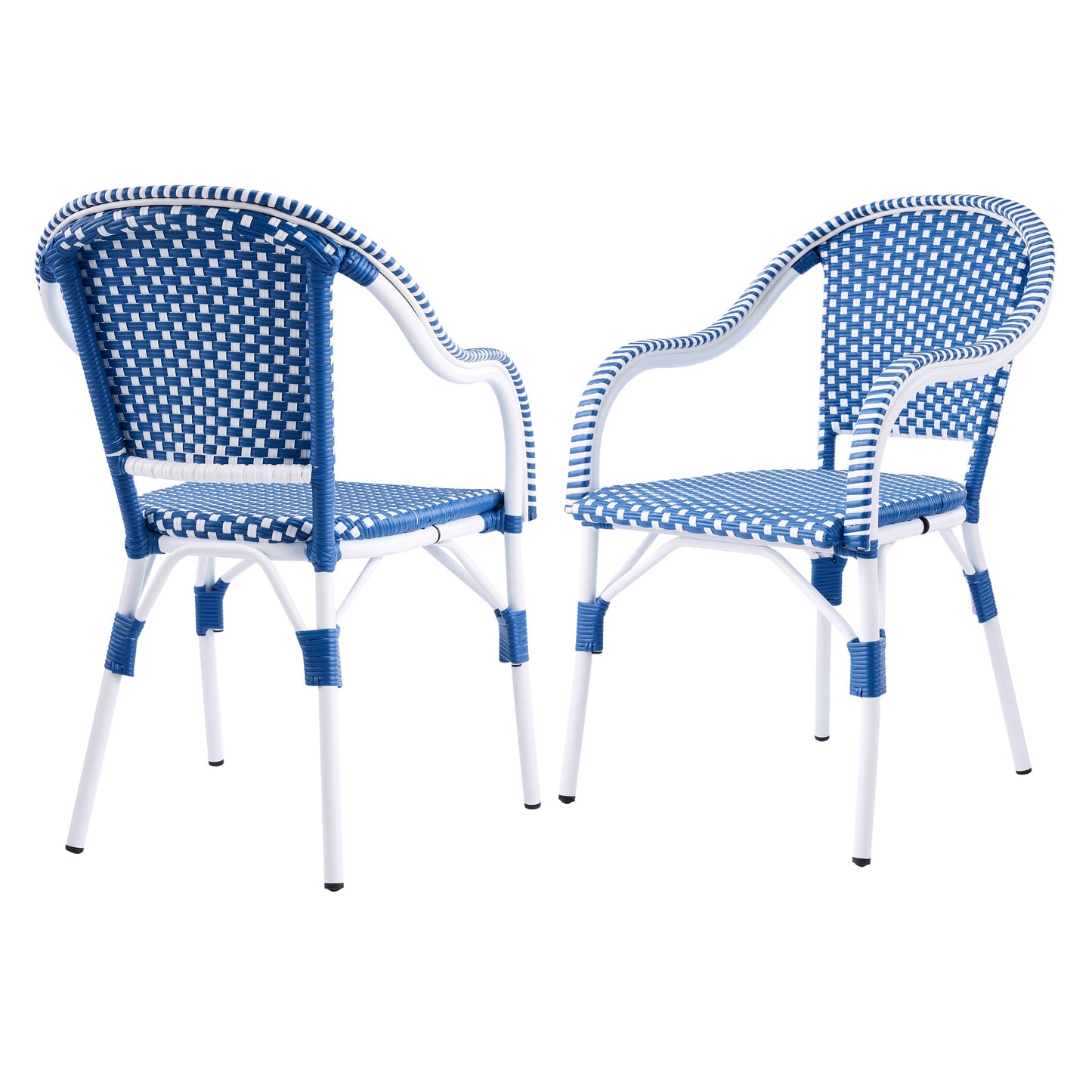 Outdoor Bistro Chairs with Aluminum Frame, Set of 2