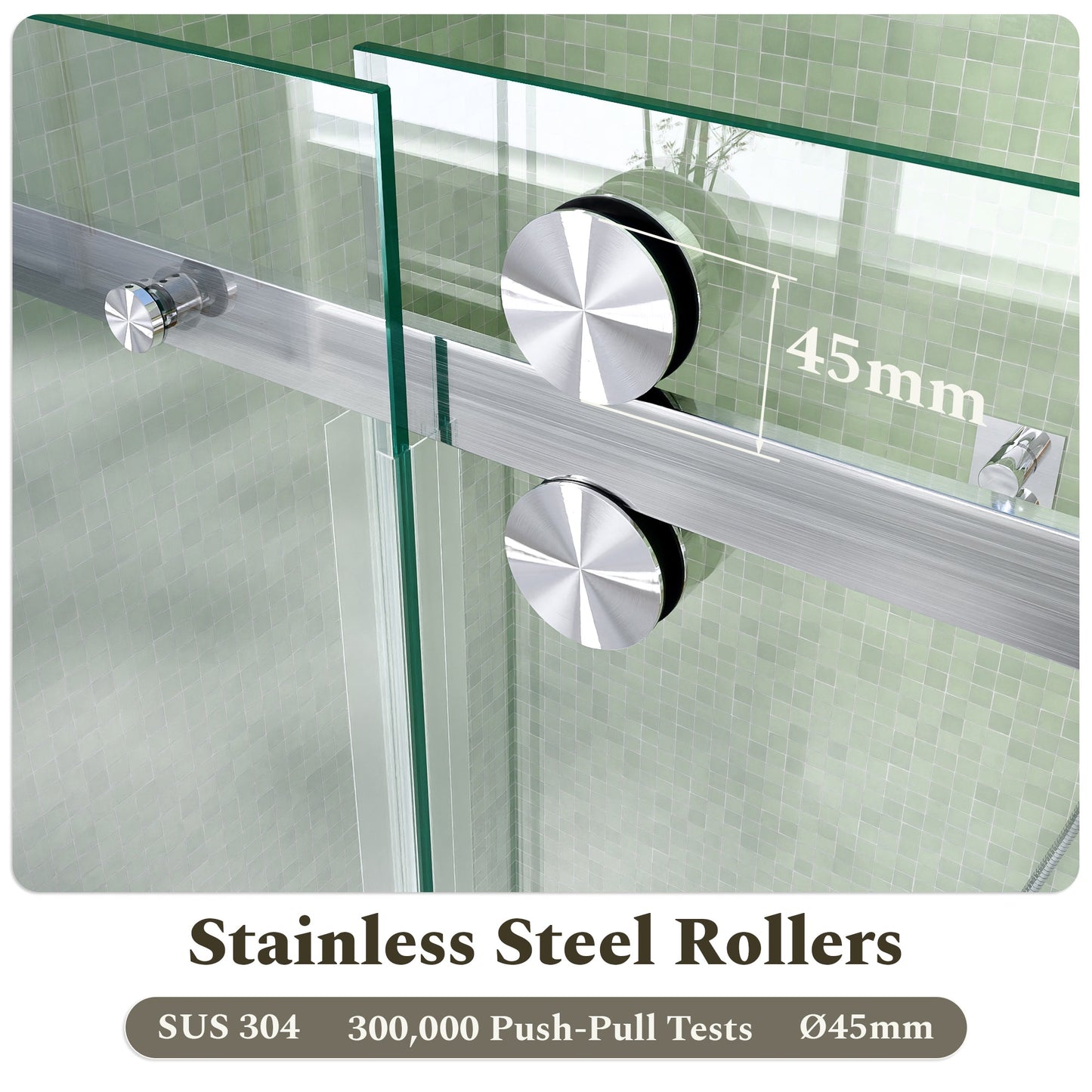 56-60"W x 60"H Frameless Sliding Tub Shower Door Enclosure