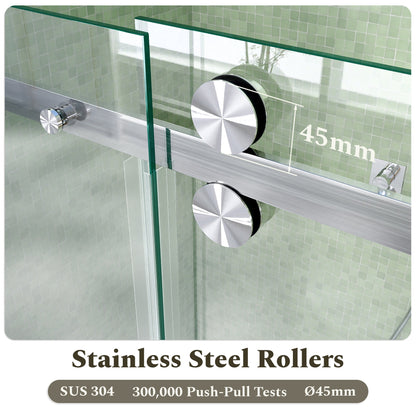 56-60"W x 60"H Frameless Sliding Tub Shower Door Enclosure