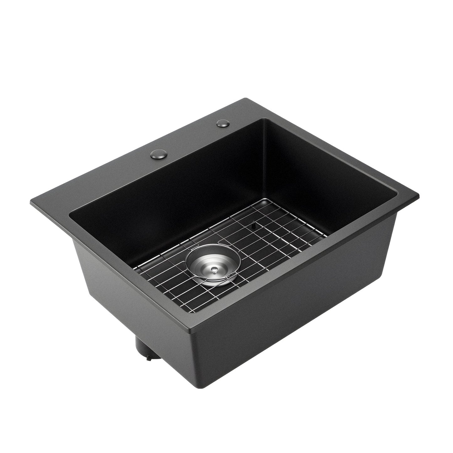 25 Inch Granite Kitchen Sink Top Mount Single Bowl Drop-In Basin for RV Bar