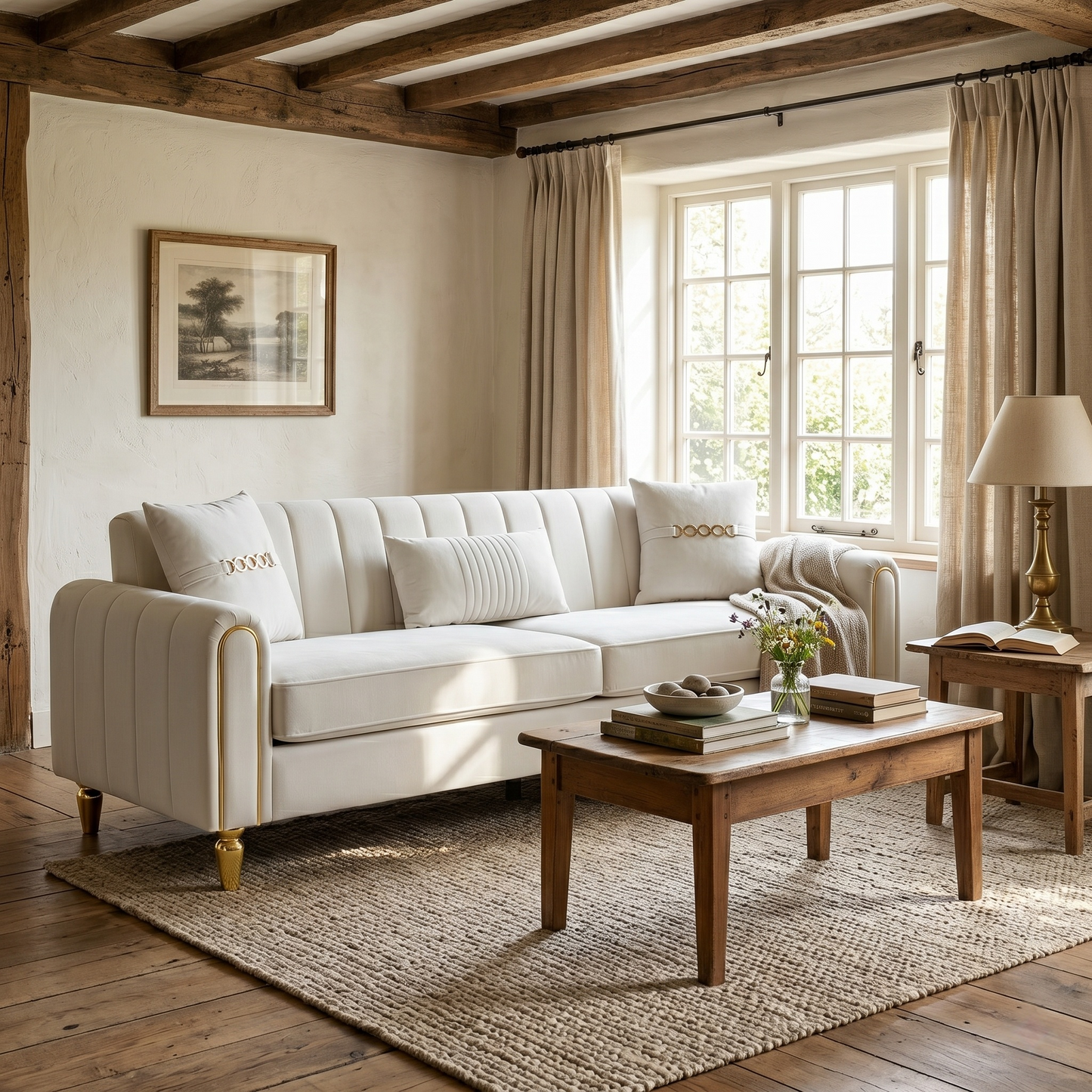FX-P11-CW 3-Seater Sofa for Living Room