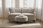 Upendo - Pattern Linen Sofa With 2 Toss Pillows - Beige