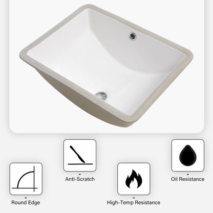 Modern Ceramic Undermount Bathroom Sink With Overflow, High Quality