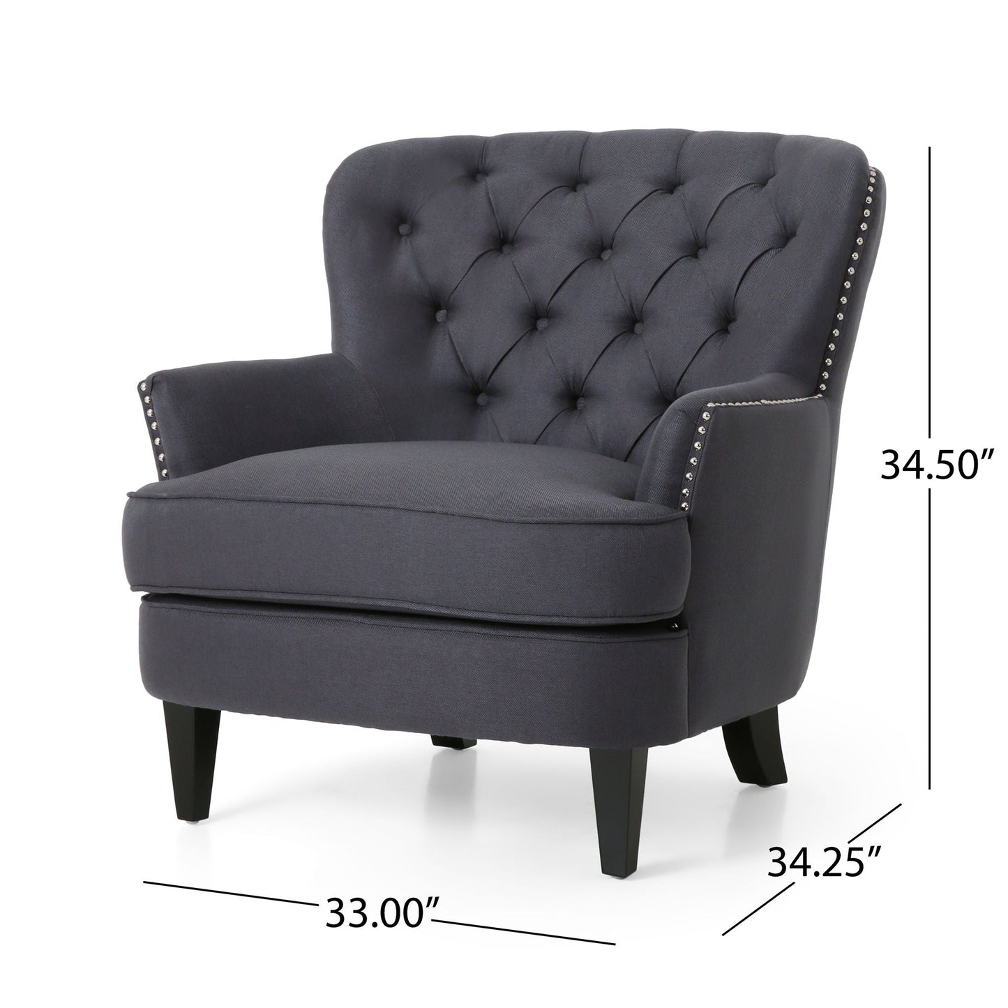 Enchante Living Room Set with Tufted Back Club Chair and Ottoman