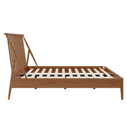 Bohemian Platform Bed With Tall Headboard