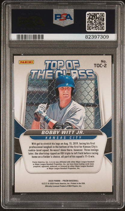 Graded 2020 Panini Prizm Bobby Witt Jr. #TOC2 Top Of The Class Rookie RC Baseball Card PSA 10 Gem Mint