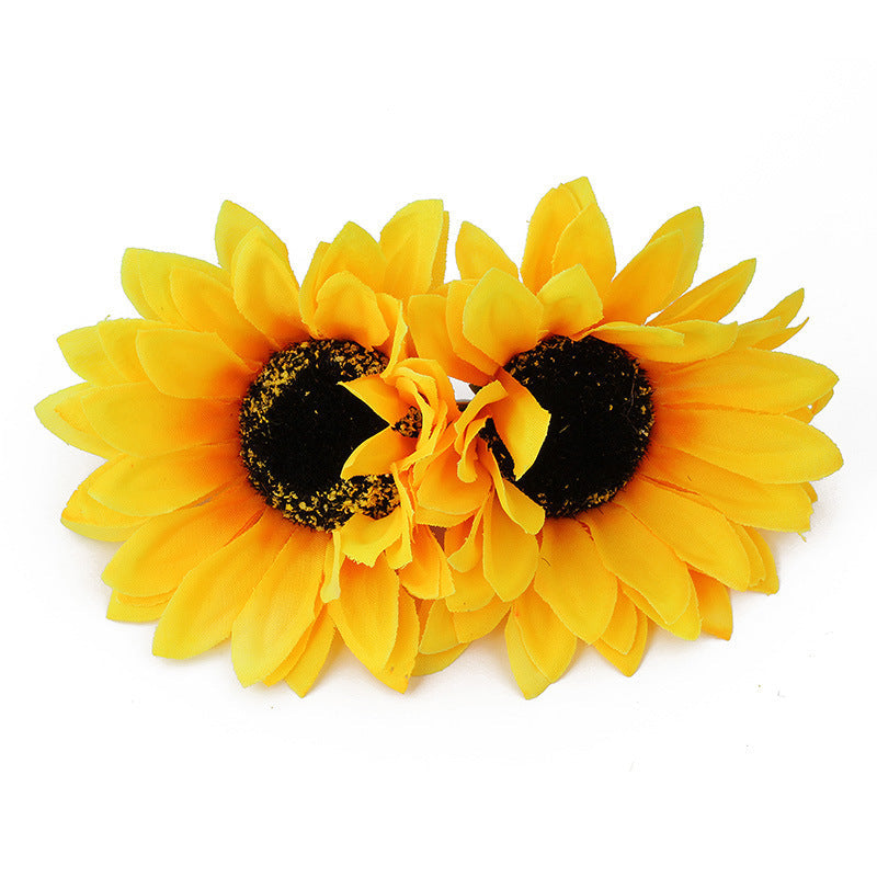 Fashion SUNFLOWER Barrettes Girls Seaside Vacation Photo Hair Accessories