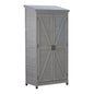 Outdoor Storage Shed With Vertical Tool Cabinet For Backyard