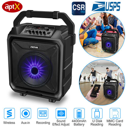 Portable Wireless Party Speaker with Disco Lighting