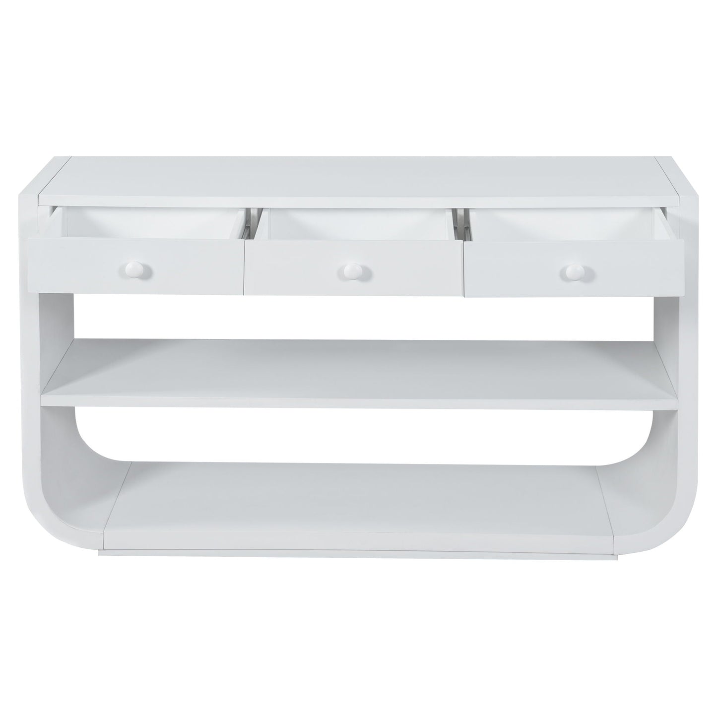 Console Table With 3 Soft Close Drawers & 2 Open Shelves