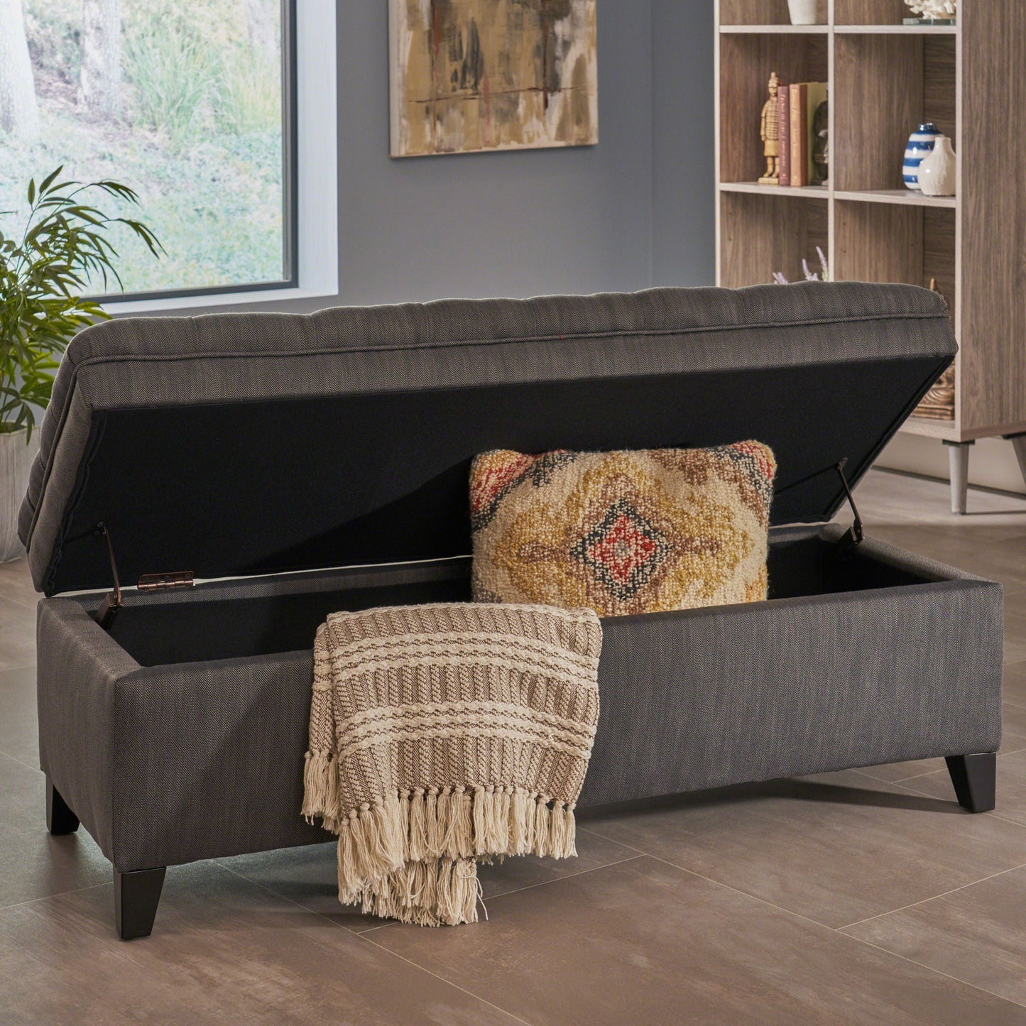 Juliana Storage Ottoman With Birch Legs