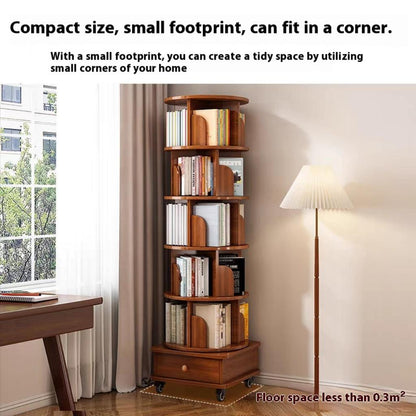 Upgraded Rotating Bookshelf - 360 Display Corner Bookcase