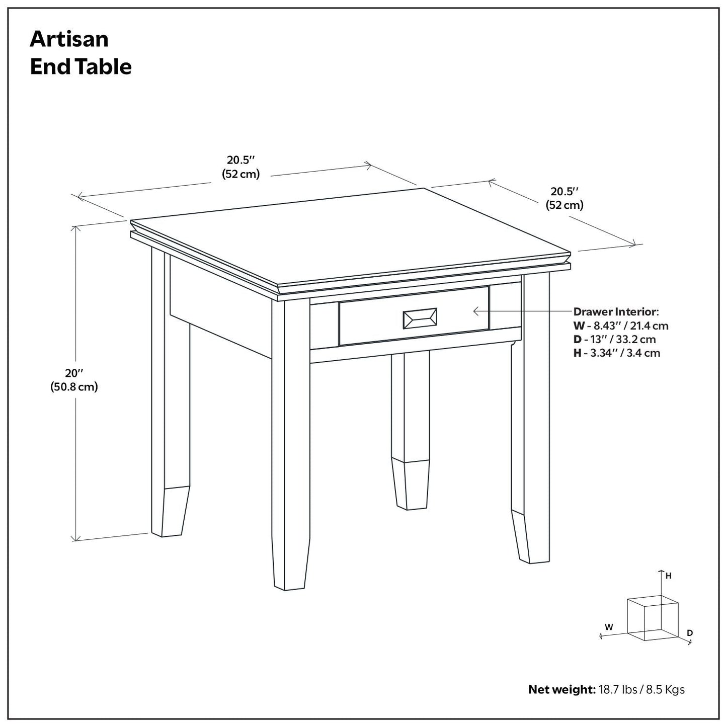 Artisan - End Table - Russet Brown